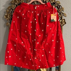 Ban.do Red Ditsy Flower Skirt - Small